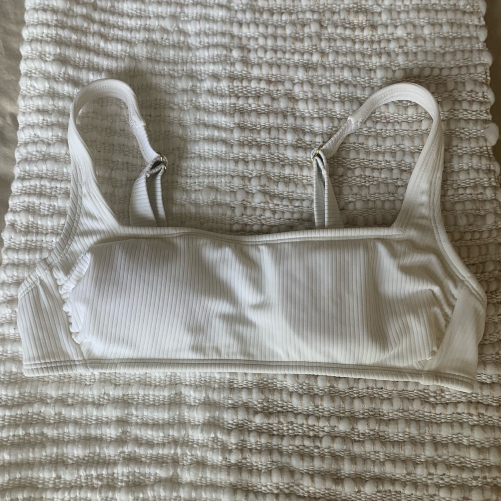 Target Xhilaration White Ribbed Bikini Top